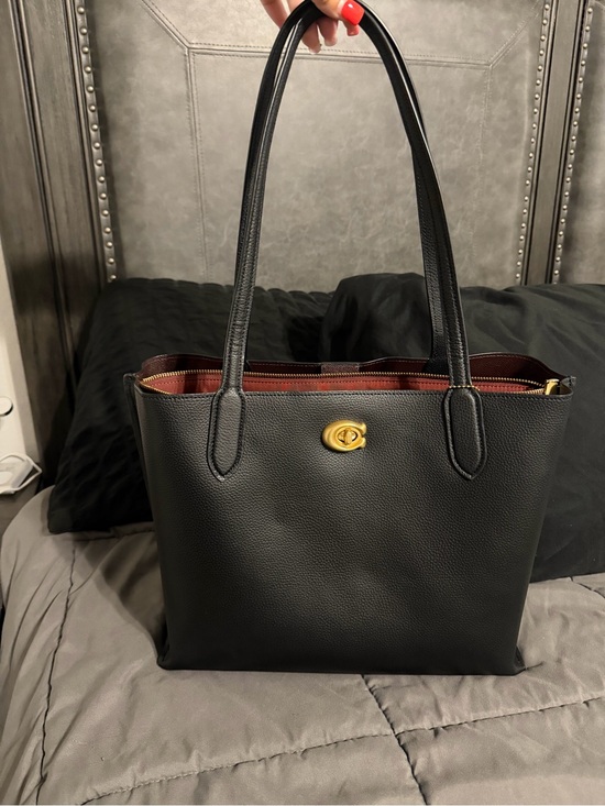 Coach Handbags - Coach Willow Black Leather Tote with Gold Hardware